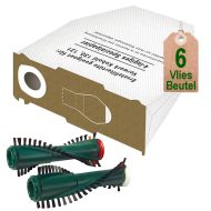 6 Vlies Staubsaugerbeutel + Bürsten geeignet für Vorwerk Kobold 130 und 131