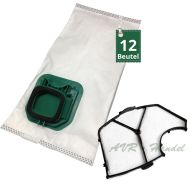 12 Staubsaugerbeutel Filtertüten + 1 Filter passend für Vorwerk Kobold VK 140 150