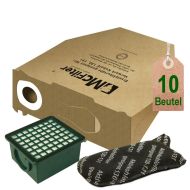 10 Staubsaugerbeutel Filtertüten und Filterset geeignet für Vorwerk Kobold VK 130 und VK 131