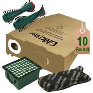 10 Staubsaugerbeutel Filtertüten Filterset Bürsten geeignet für Vorwerk Kobold VK 130 und VK 131