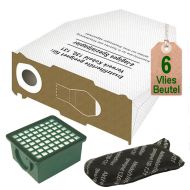 6 Vlies Staubsaugerbeutel und Filter geeignet für Vorwerk Kobold VK 130 und VK 131